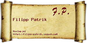 Filipp Patrik névjegykártya